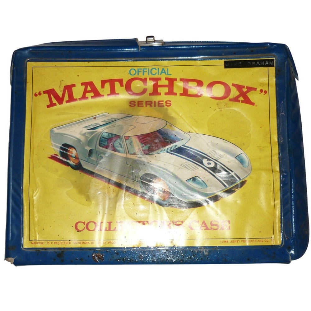 Vintage 1968 Lesney Matchbox Series Official Collector's Case Blue Vinyl GT40